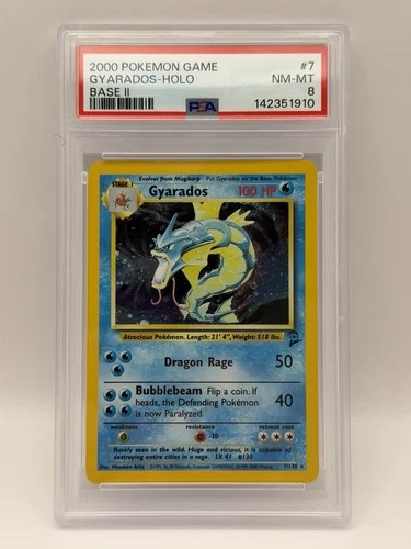 GYARADOS-HOLO PSA 8 2000 POKEMON BASE SET 2 #7