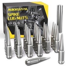 MIKKUPPA M14x1.5 Spike Lug Nuts, 24PCS Chrome Wheel Spiked Lug Nuts, Cone/Con...