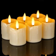 Homemory 2" x Timer Flickering Ivory Base (Warm White Light,Timer) 