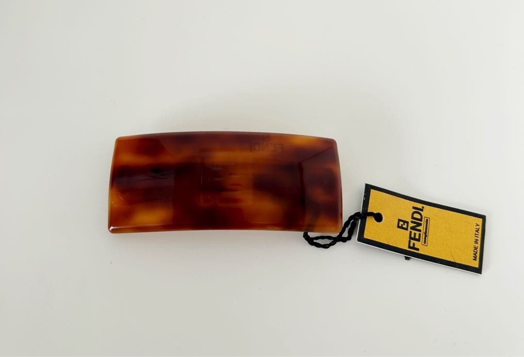 Fendi Vintage Valletta Hair Clip Silver Tone Metal Accessories