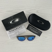 Oakley Latch Matte Gray Sunglasses Sapphire Iridium Polarized Mirrored Lens