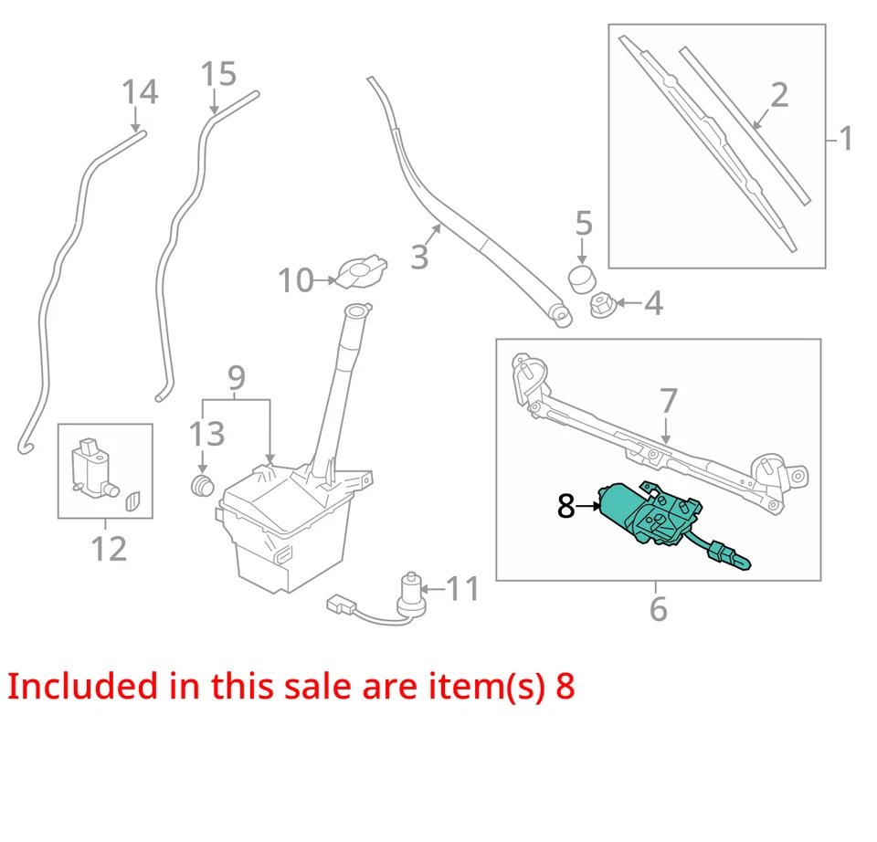Windshield Wiper Motor Fits 11-15 SORENTO 6841091 — 第 3/4 张图片