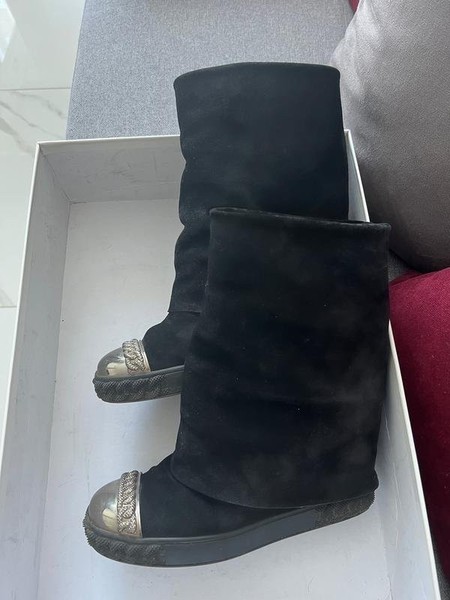 Women Casadei Boots Black Suede 37