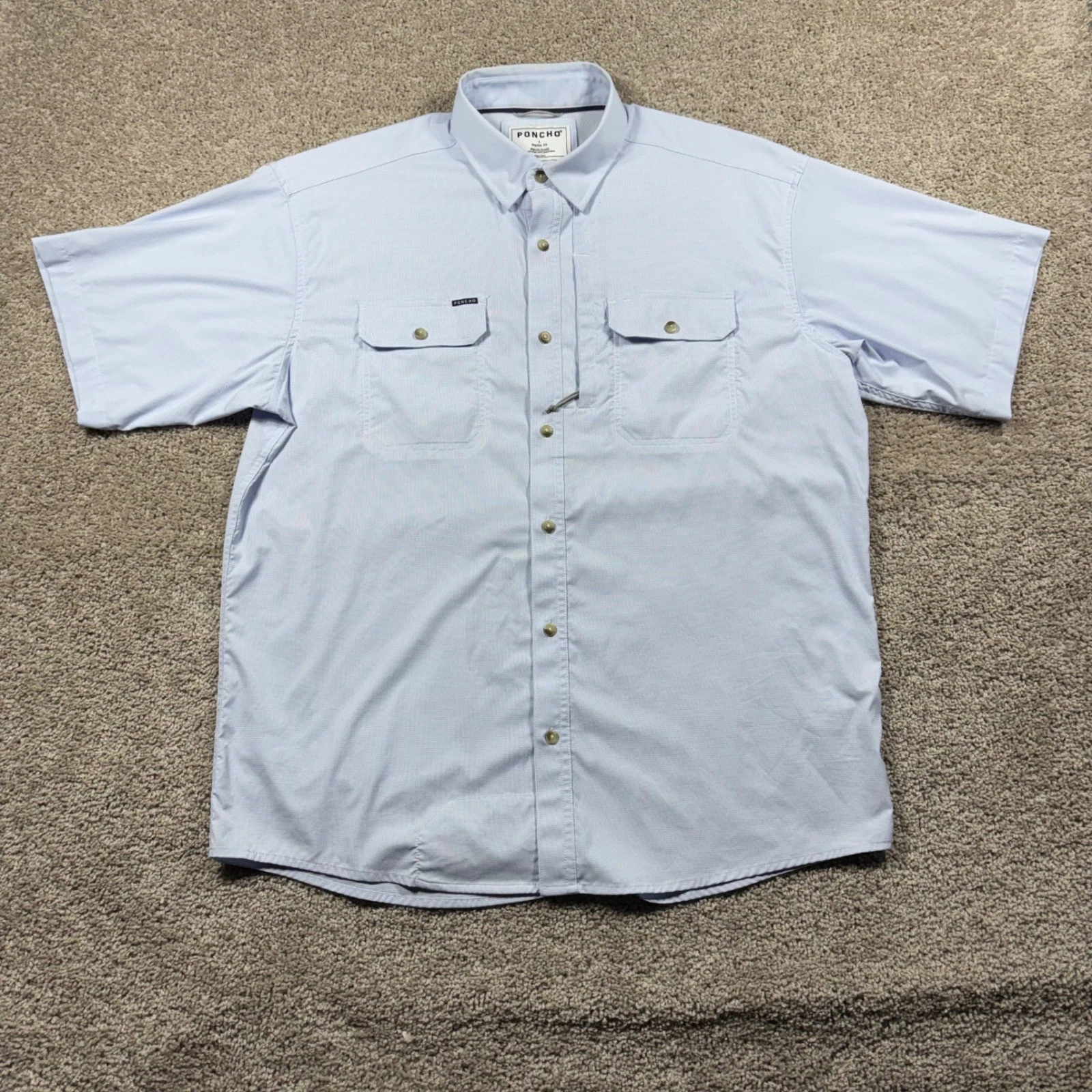 Poncho Mens Short Sleeve Performance Fishing Shirt Blue Check Large Regular Fit
Opens in a new windo