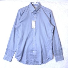 NEW UNIQLO Easy Care Checked Stretch Slim Fit Preppy Button Down Oxford Shirt S