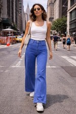 Universal Thread Wide Leg Jeans Size 12 Blue High Rise Sailor Denim NWT