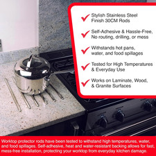 Unika Worktop Hot Rods 6 Pack, Stainless Steel, Silver, 30Cm