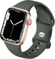 Silikon Sport Armband Kompatibel Mit Apple Watch 38-46Mm DunkelgrüN Herren Damen