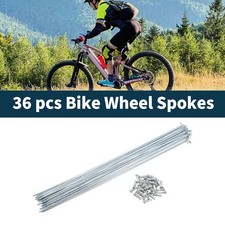 1 Set 14G 275mm Length Bicycle Spokes Nipple Carbon Steel Galvanized Universal