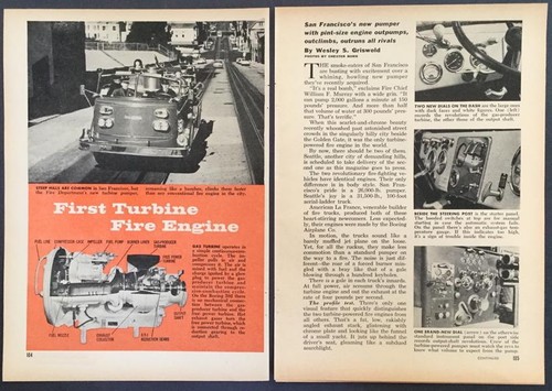 Turbine Powered Fire Truck American LaFrance Pumper 1961 vintage pictorial