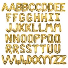  52 PCS 16" Foil Gold Letter Balloons 2 Sets of A-Z, Mylar Aluminum Hanging ...