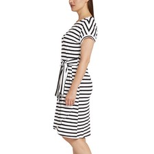 Chaps Ladies' Crewneck Knit Dress XL Black & White Stripe
