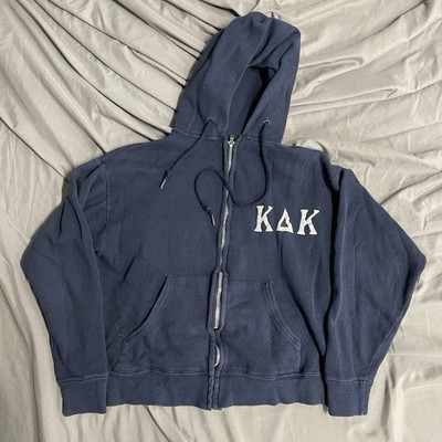 Vintage 60s Sorority Kappa Delta Kappa Zip Up Hooded Sweatshirt XS USA Made READ