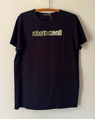Roberto Cavalli Black Logo Graphic Print Crew Neck T-Shirt XL