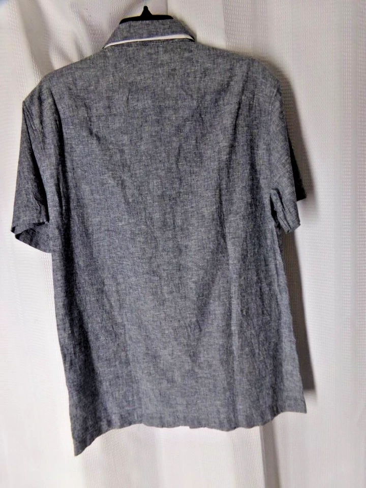 AX ARMANI EXCHANGE Shirt size Small blue Linen Cotton blend short sleeve NWT - Image 3 of 4
