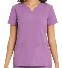 Scrubstar Women  s Dusted Grape Seasonal Fashion V-Neck Scrub Top Size Large NWT