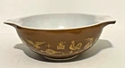 Vintage Pyrex Early American 444 4qt Cinderella Mixing Bowl Brown Gold