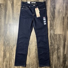 Levi's Shaping Straight Jeans Women's Size 4 27x30 Darkest Sky Mid Rise NWT