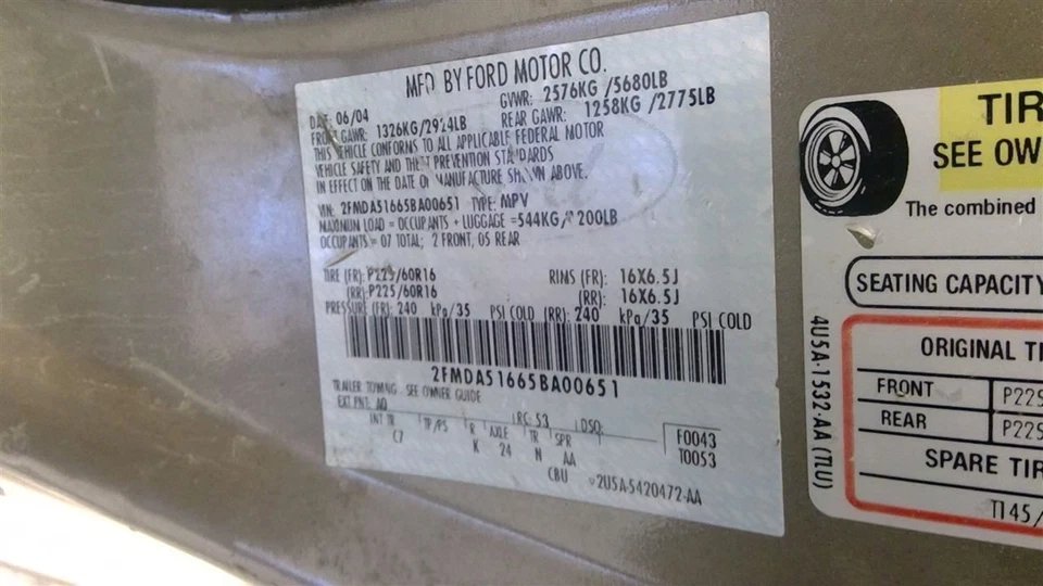 Ford Freestar 2005 ECM 6F2Z9C735AA 1485 Foto 4 de 4