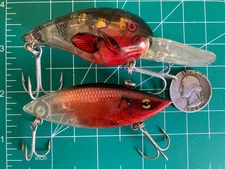 LOT 2 Bite Lite Strobe CRANKBAITS BLOOD RED LIGHT UP NGC Sports FISHING LURES