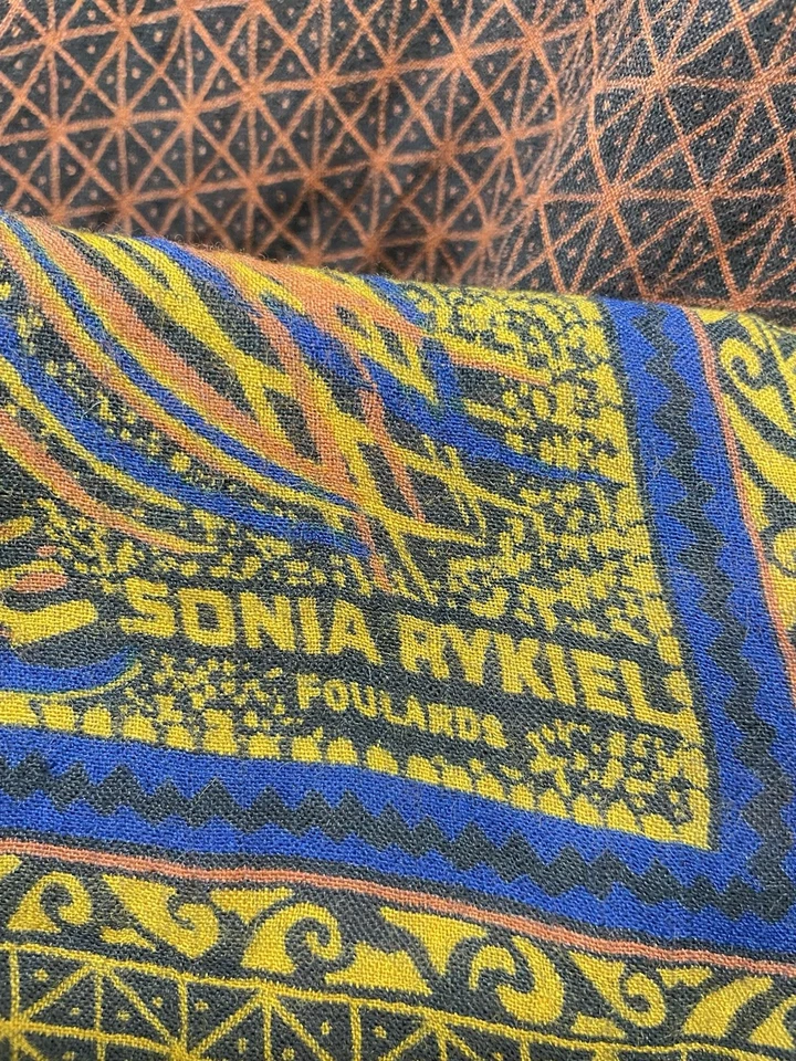 Y4#Rara Bufanda Vintage Sonia Rykiel Foulards Francia Diseñador Envoltura Cuadrada Foto 2 de 4