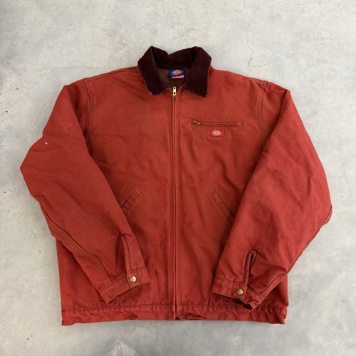 Vintage 90s Dickies Detroit Workwear Outdoor Faded Red Full Zip Jacket Men’s XL