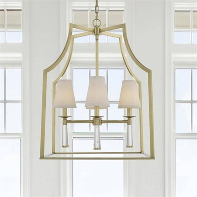 Crystorama Baxter 22'' Wide Aged Brass 4-Light Chandelier