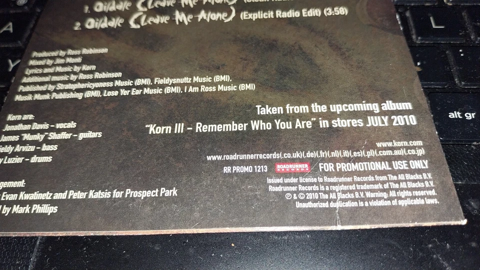 MCD Korn - Oildale (Leave Me Alone) 2 Tracks Roadrunner rare - Bild 3 von 3