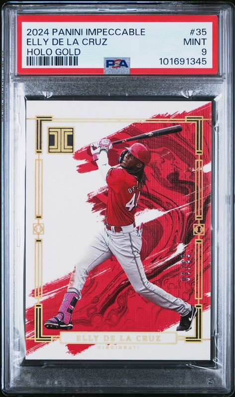 2024 Panini Impeccable #35 Elly De La Cruz Holo Gold /10 PSA 9