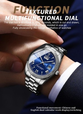 BINBOND Mens Business Quartz Watch Waterproof Luminous Sports Wristwatch