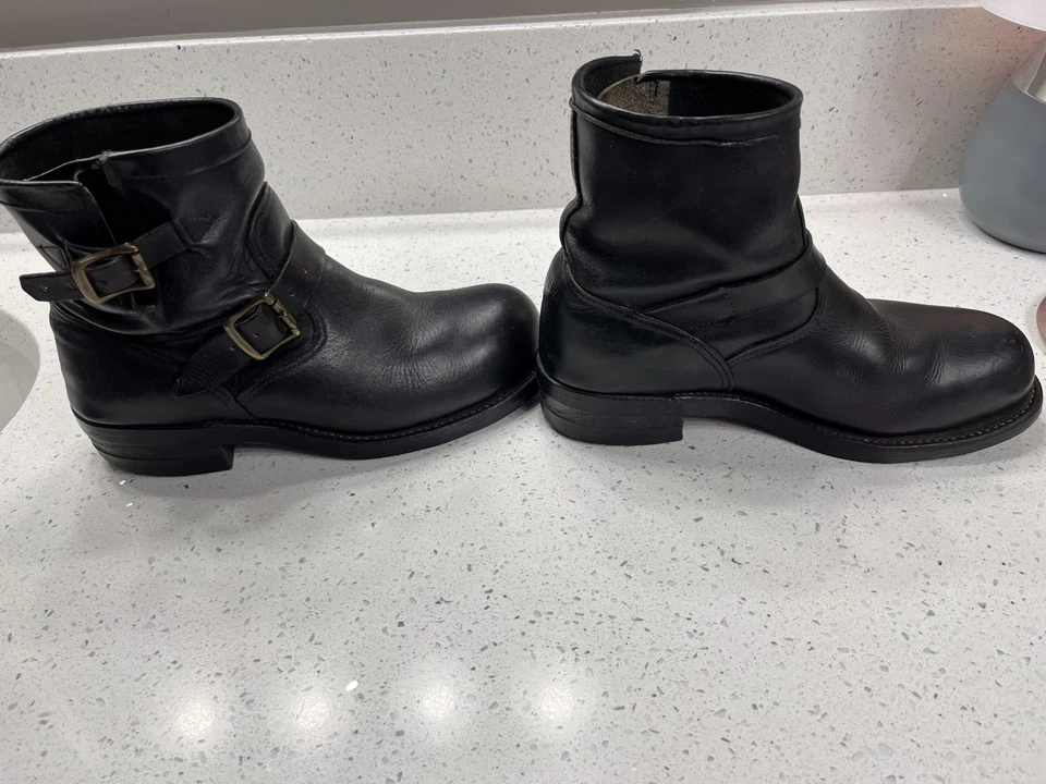 CHIPPEWA Men’s 7” Boots 27872 Vintage  Short Engineer Boots Leather  Size  9D  - Image 2 of 4