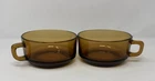 2 Anchor Hocking Amber 303 Oven Proof Handled Vintage Soup Chili Bowl 20 oz Used