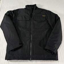CAT Caterpillar Jacket Mens Large Black Insulated Rebar Lined Work Wear Utility