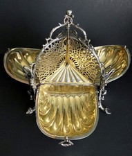 Antique Fenton Brothers  Silver Plated Triple Folding Biscuit Box Warmer