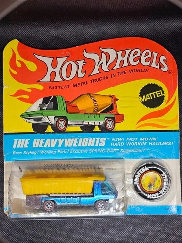 1969 Hot Wheels Redline The Heavyweights Dump Truck Blue unpunched sealed