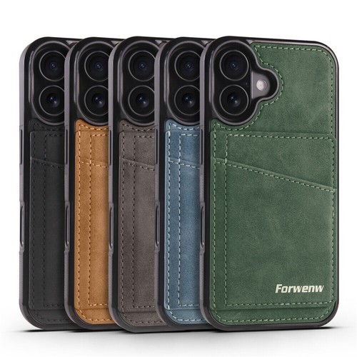 For iPhone 16 15 14 13 12 11 Case Wallet RFID Blocking Leather Card Stand Cover - Picture 2 of 64