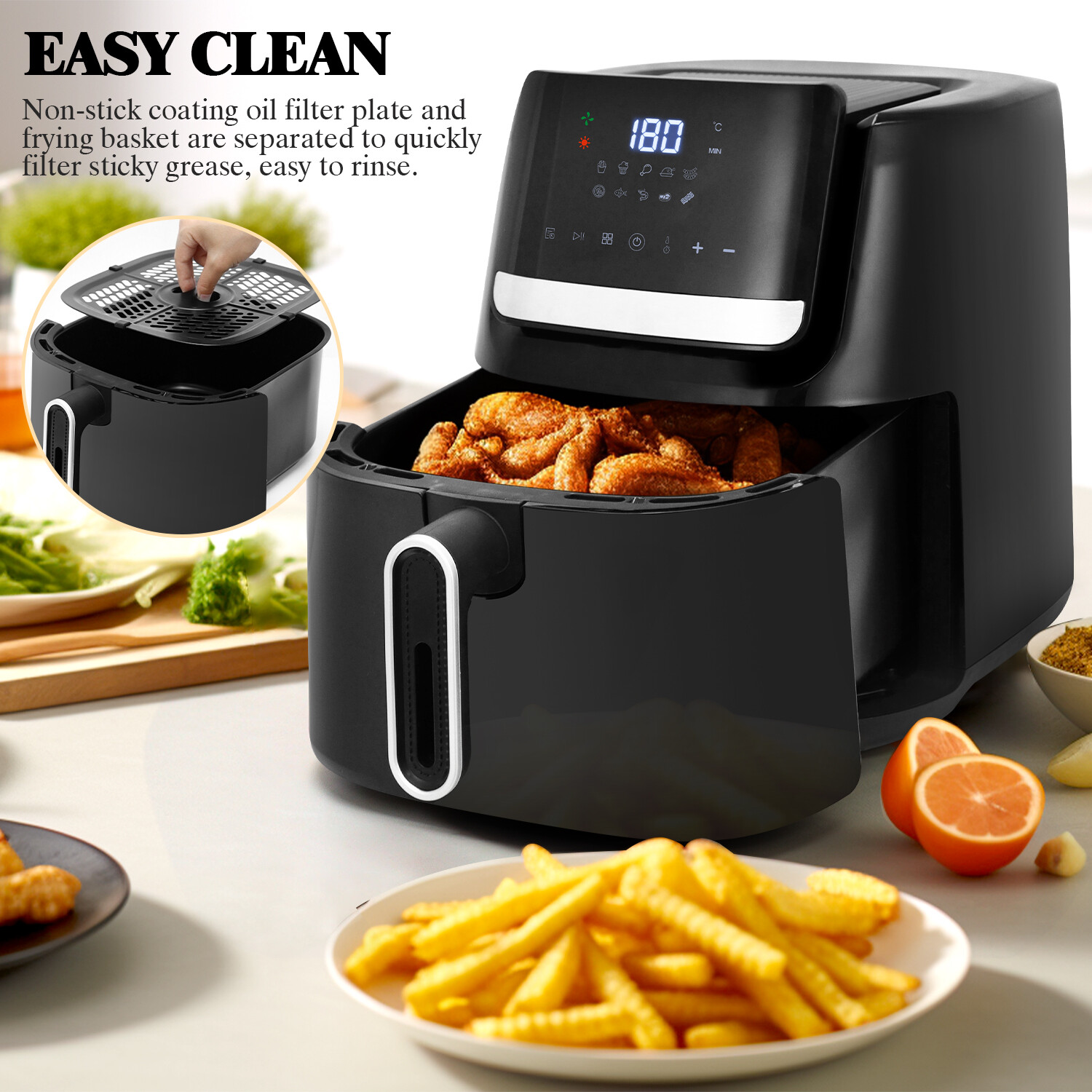 SUPERLEX XXL 8L Dual Heißluftfritteuse Öl Free Gesunde Küche Backofen Airfryer