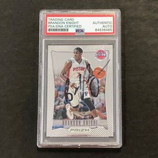 2012-13 Panini Prizm #207 Brandon Knight Signed Card AUTO PSA Slabbed Pistons
