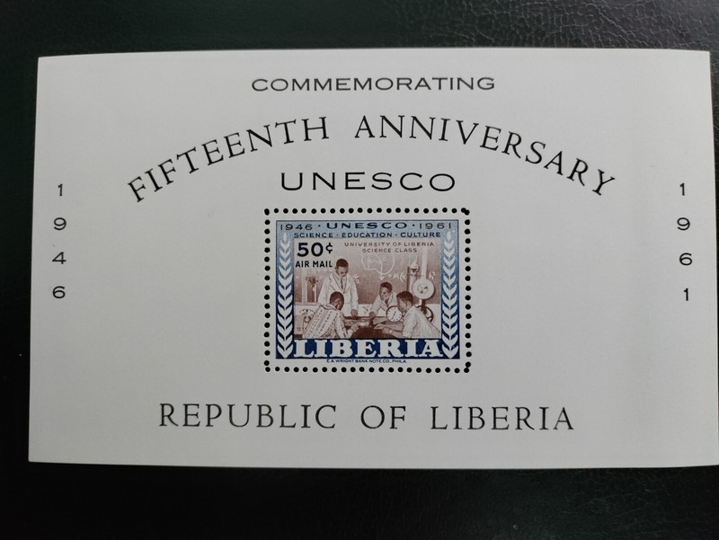 1961 Liberia Souvenir Sheet(15th Anniversary UNESCO),MNH,OG