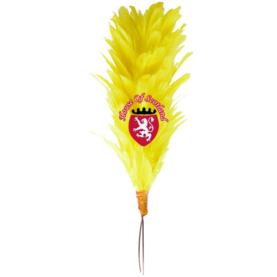 Glengarry Plume Feather Hackle Yellow 6'' Highland Wear Balmoral Cap Hackles 15cm