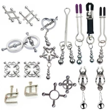 Women's Adjustable Nipple Clamp Clit Clips Torture Bondage Sex Toy Piercing BDSM