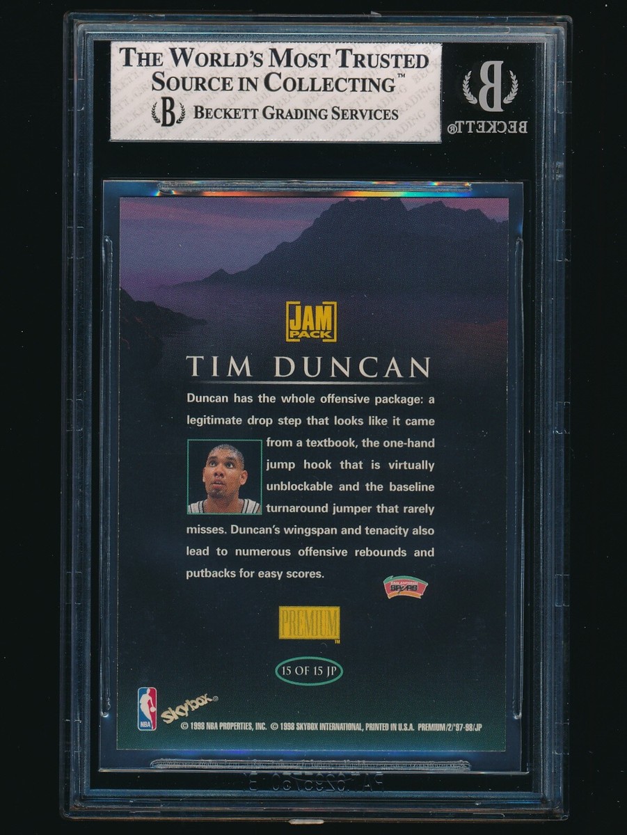 1997-98 Skybox Premium Jam Pack rookie #JP15 Tim Duncan RC BGS 8