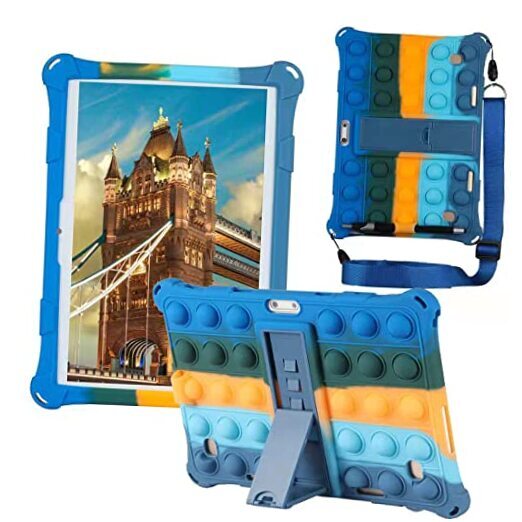 Tablet Case for Lenovo/Huawei Universal 10.1inch Case Soft Anti Colorful Blue-image