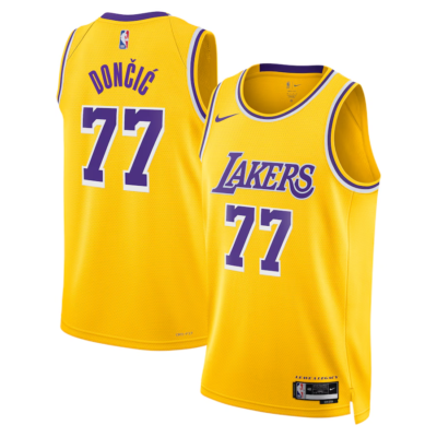 Nike Lakers Dončić ユニフォーム 77 Los Angeles Lakers Luka Doncic #77 Nike Gold NBA Swingman Jersey