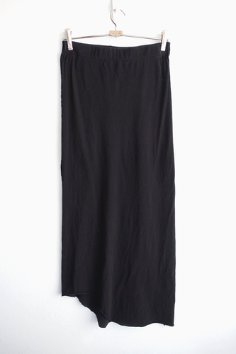 Jac+Jack Maxi Skirt Womens 10 Black Stretch Jersey Pencil Tube Asymmetric FADED - Picture 5 of 17