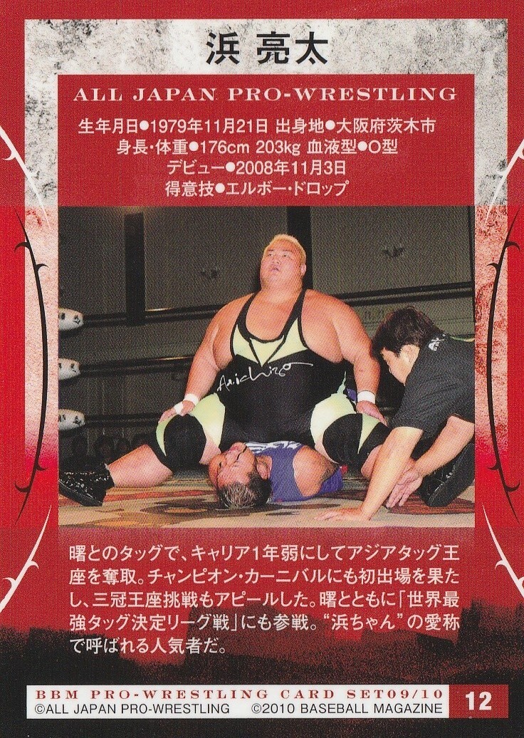 Ryota Hama 2009-10 BBM All Japan Pro Wrestling #12 | eBay