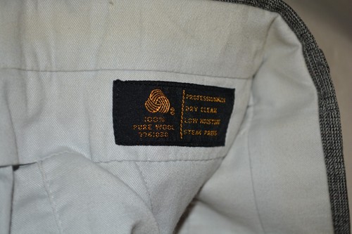 Vintage New Old Stock Wool Gray Plaid Pants Trousers 100% Wool Flat Front 38 29 - Picture 8 of 24