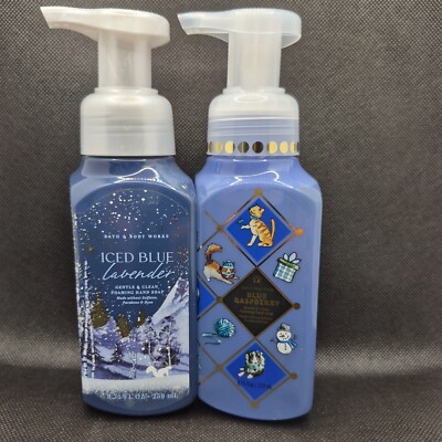 NEW BATH BOBY WORK  ICE BLUE LAVANDER HAND  SOAP  & BLUE RASPBERRY HAND SOAP 8OZ