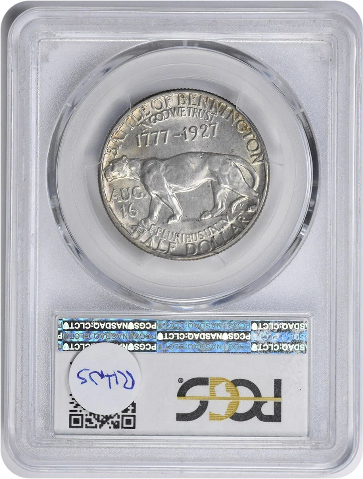 1927 Vermont Commemorative Silver Half Dollar MS64 PCGS - Image 2 of 2