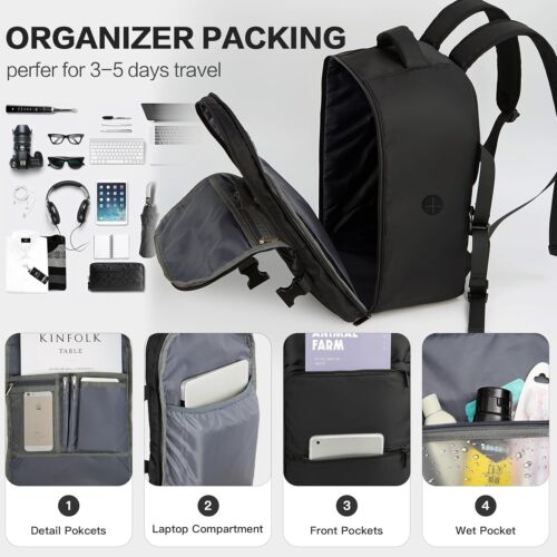 Zaino Bagaglio a Mano Ryanair 40x20x25 da Piccolo Viaggio Aereo Treno Low Cost - Foto 3 di 6
